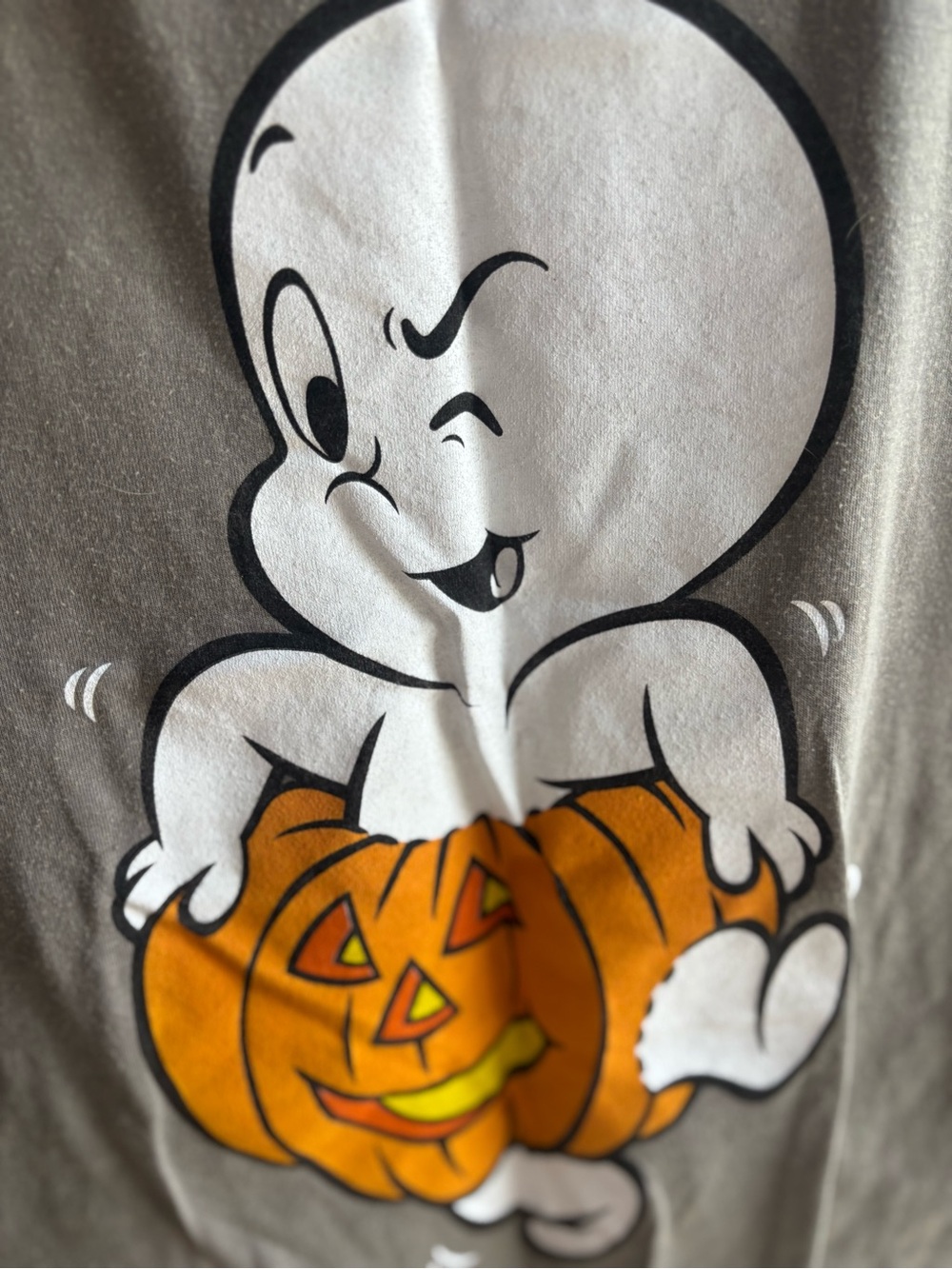 Casper Casper Ghost Halloween Graphic Tee - Gray & Orange - Picture 3 of 3